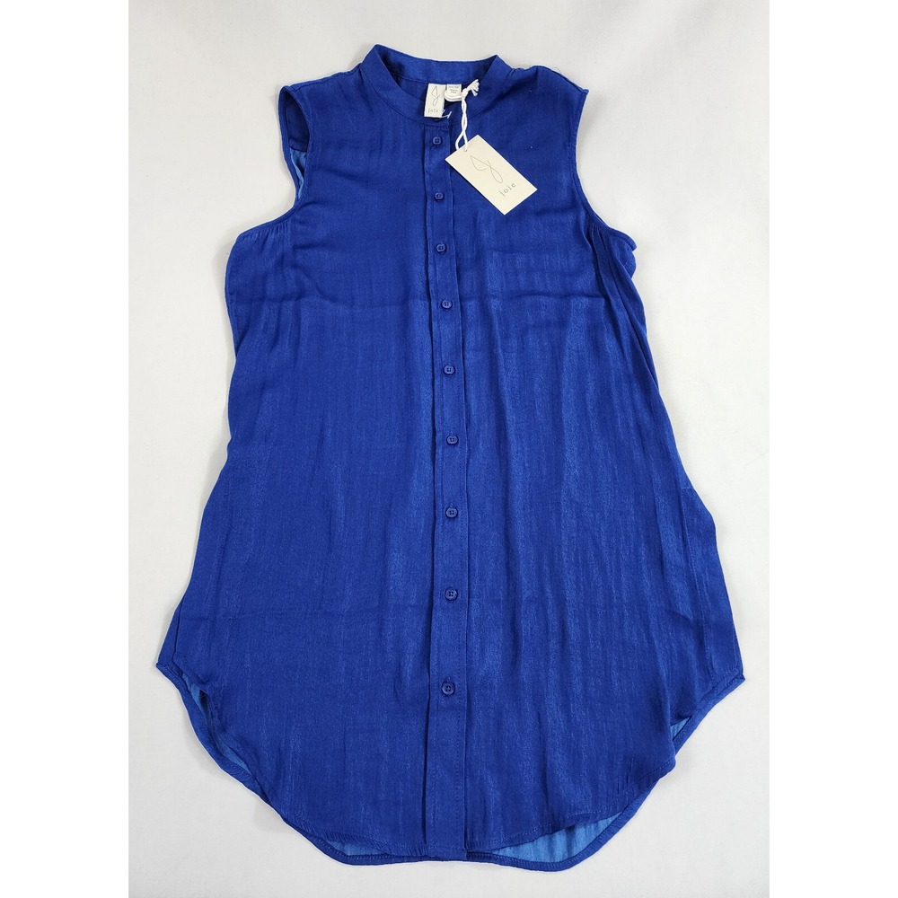 JOIE Women Blue Sleeveless Button Down Blouse Shirt 1268553 XS New